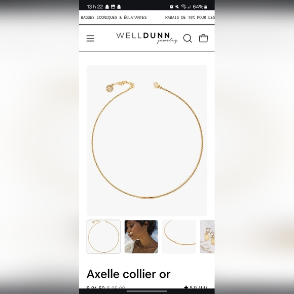 Axelle gold necklace - Picture 4 of 4
